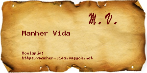 Manher Vida névjegykártya